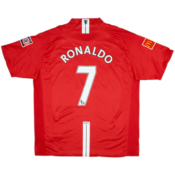2007-09 Manchester United Home Shirt Ronaldo #7 - 8/10 - (XL)