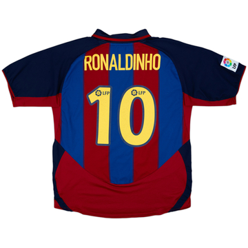 2003-04 Barcelona Home Shirt Ronaldinho #10 - 6/10 - (L)