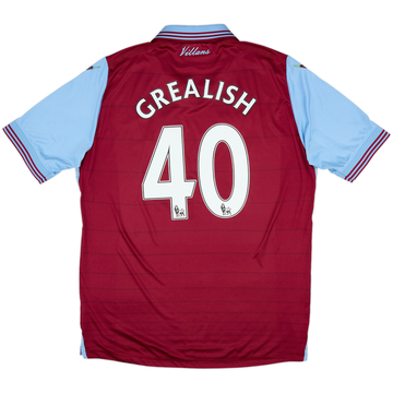 2015-16 Aston Villa Home Shirt Grealish #40 - 6/10 - (XL)
