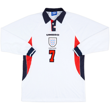 1997-99 England Match Issue Home L/S Shirt #7