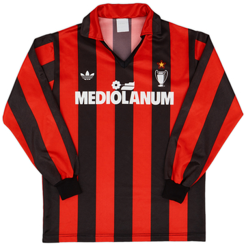 1992-93 AC Milan Home L/S Shirt - 9/10 - (XL.Boys)