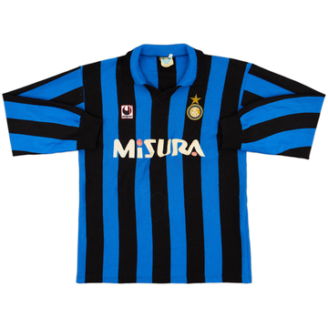 1990-91 Inter Milan Home L/S Shirt #11 - 5/10 - (L)