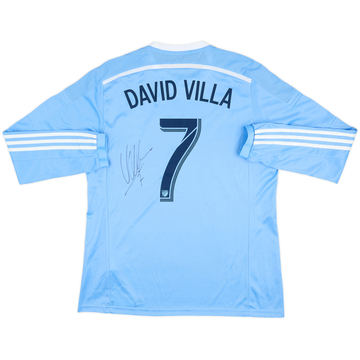2015-16 New York City Authentic Signed Home L/S Shirt David Villa #7 - 9/10 - (XL)