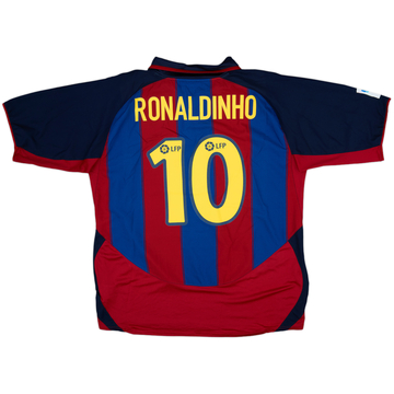 2003-04 Barcelona Home Shirt Ronaldinho #10 - 10/10 - (XL)