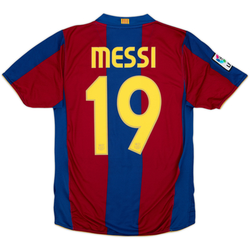 2007-08 Barcelona Home Shirt Messi #19 - 6/10 - (S)