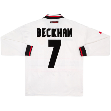 1997-99 Manchester United Away L/S Shirt Beckham #7 - 8/10 - (M)