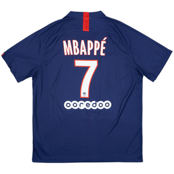 2019-20 Paris Saint-Germain Home Shirt Mbappe #7 - 9/10 - (XL)