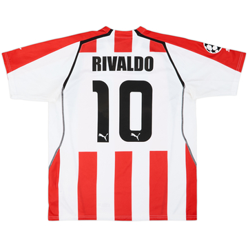 2005-06 Olympiakos Home Shirt Rivaldo #10 - 9/10 - (XL)