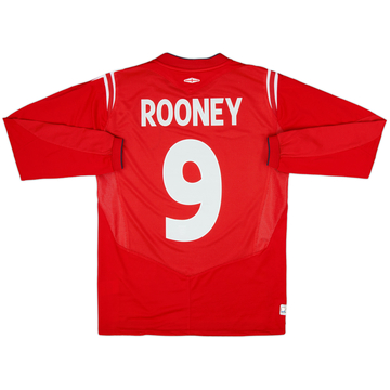 2004-06 England Away L/S Shirt Rooney #9 - 9/10 - (S)
