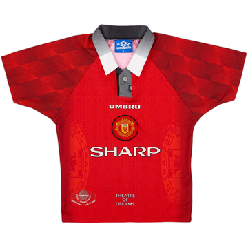 1996-98 Manchester United Home Shirt - 8/10 - (S.Boys)
