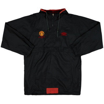 1999-01 Manchester United Umbro 1/4 Zip Hooded Drill Top - 9/10 - (L)