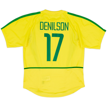 2002-04 Brazil Home Shirt Denilson #17 - 8/10 - (L)
