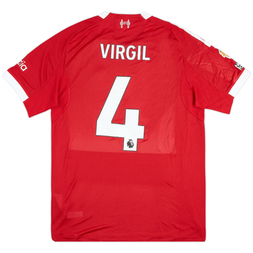 2025-26 Liverpool Match Issue Home Shirt Virgil #4