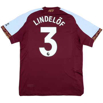 2025-26 Aston Villa Match Issue Home Shirt Lindelof #3
