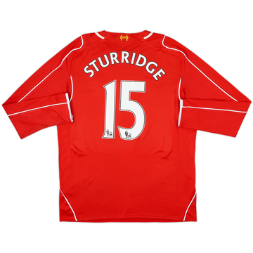 2014-15 Liverpool Home L/S Shirt Sturridge #15 - 6/10 - (L)