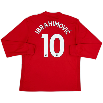 2017-18 Manchester United Home L/S Shirt Ibrahimovic #10 - 8/10 - (XL)