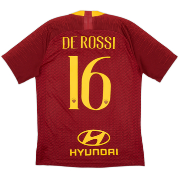 2018-19 Roma Authentic Home Shirt De Rossi #16 - 10/10 - (M)