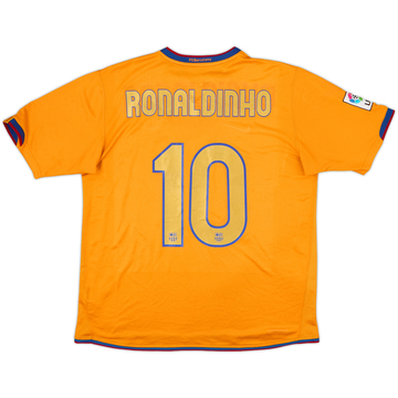 2006-08 Barcelona Away Shirt Ronaldinho #10 - 5/10 - (XL)