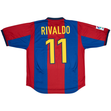 1998-00 Barcelona Home Shirt Rivaldo #11 - 8/10 - (L)