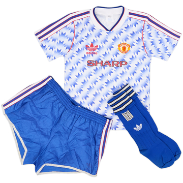 1990-92 Manchester United Away Shirt & Shorts - 8/10 - (S.Boys)