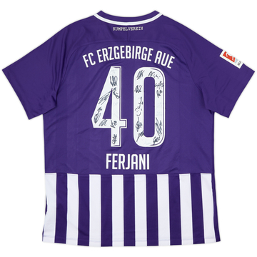 2020-22 Erzgebirge Aue Match Issue Squad Signed Home Shirt Ferjani #40
