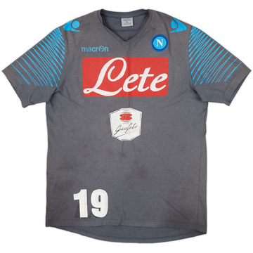 2014-15 Napoli Macron Player Issue Cotton Tee #19 - 5/10 - (XL)