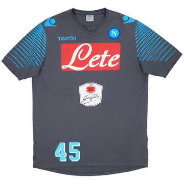 2014-15 Napoli Macron Player Issue Cotton Tee #45 - 7/10 - (XXL)