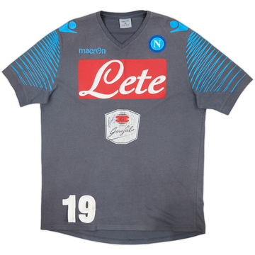 2014-15 Napoli Macron Player Issue Signed Cotton Tee #19 - 5/10 - (XL)