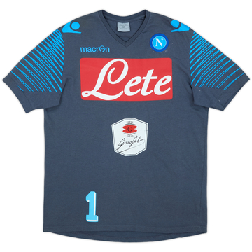 2014-15 Napoli Player Issue Macron Cotton Training Tee #1 - 5/10 - (M)