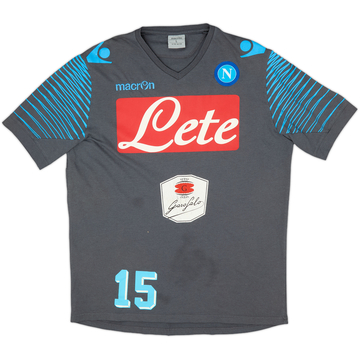 2014-15 Napoli Player Issue Macron Cotton Tee #15 - 5/10 - (L)