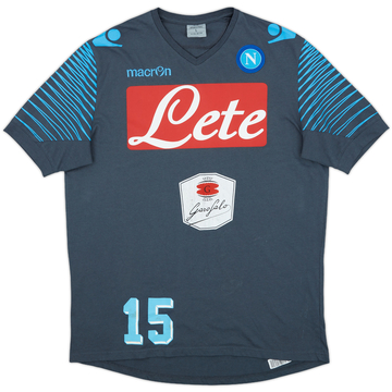 2014-15 Napoli Macron Player Issue Cotton Tee #15 - 5/10 - (L)
