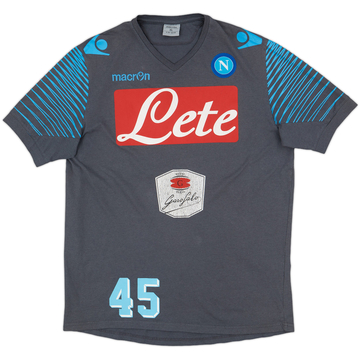 2014-15 Napoli Macron Player Issue Cotton Tee #45 - 6/10 - (XL)
