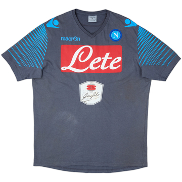 2014-15 Napoli Macron Cotton Tee - 5/10 - (XL)