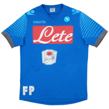 2014-15 Napoli Macron Staff Issue Cotton Tee FP - 5/10 - (M)