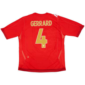 2006-08 England Away Shirt Gerrard #4 - 7/10 - (XXL)