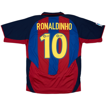 2003-04 Barcelona Home Shirt Ronaldinho #10 - 9/10 - (L)