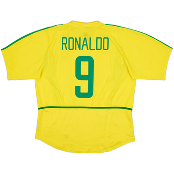 2002-04 Brazil Home Shirt Ronaldo #9 - 8/10 - (XL)