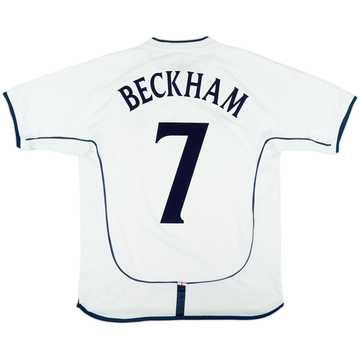 2001-03 England Home Shirt Beckham #7 - 6/10 - (M)