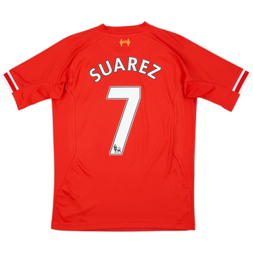 2013-14 Liverpool Home Shirt Suarez #7 - 8/10 - (XL.Boys)