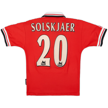1998-00 Manchester United Home Shirt Solskjaer #20 - 7/10 - (S.Boys)