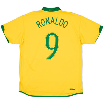2006-08 Brazil Home Shirt Ronaldo #9 - 7/10 - (XL)