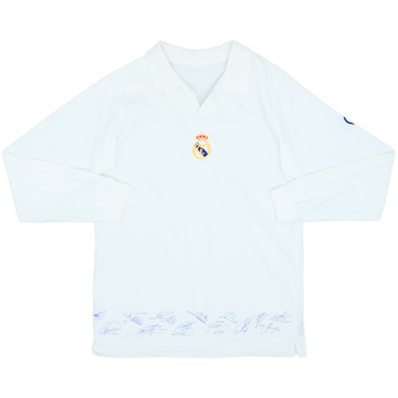 2002-03 Real Madrid 'Signed' Cotton L/S Shirt - 9/10 - (L)