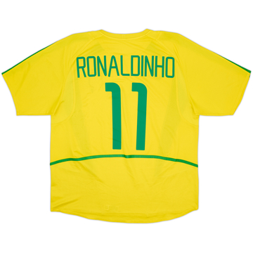 2002-04 Brazil Home Shirt Ronaldinho #11 - 5/10 - (L)