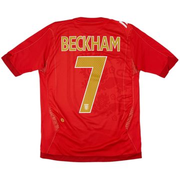2006-08 England Away Shirt Beckham #7 - 7/10 - (XL.Boys)