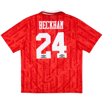 1992-94 Manchester United Home Shirt Beckham #24 - 7/10 - (XXL)