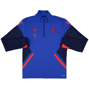 2022-23 FC Basel Staff Issue Macron 1/4 Zip Training Top 'TZ' - 10/10 - (M)