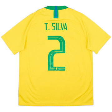 2018-19 Brazil Home Shirt T.Silva #2 - 6/10 - (L)