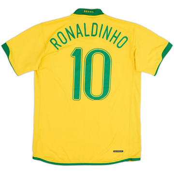 2006-08 Brazil Home Shirt Ronaldinho #10 - 6/10 - (M)