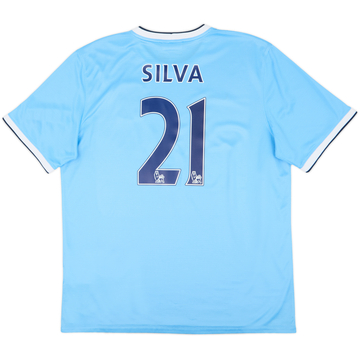 2013-14 Manchester City Home Shirt Silva #21 - 8/10 - (XL)