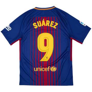 2017-18 Barcelona Home Shirt Suarez #9 - 8/10 - (S)